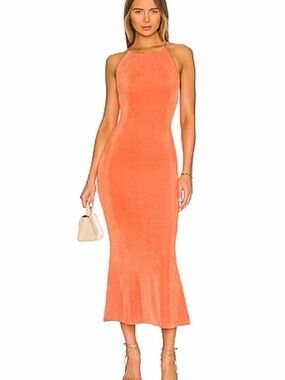 MISHA COLLECTION Coral Halter Dress